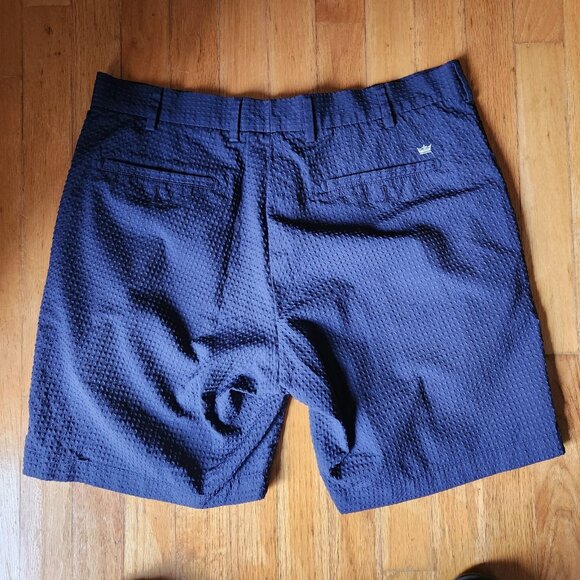 Peter Millar Shorts Mens 34 Navy Blue Featherweight Apex Seersucker Performance - Picture 3 of 6